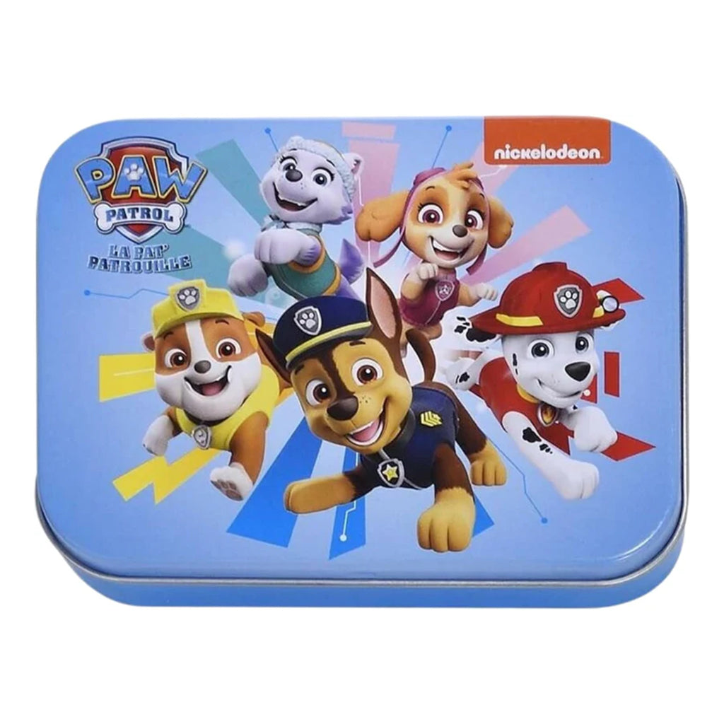 Paw Patrol Kinderpflaster Lizensiertes Produkt - Metall-Box - 24 Pflaster - 2 Größen - Schönes Design Pflaster Aufbewahrungsbox für Kinder - Geeignet für Rucksack - Handtasche