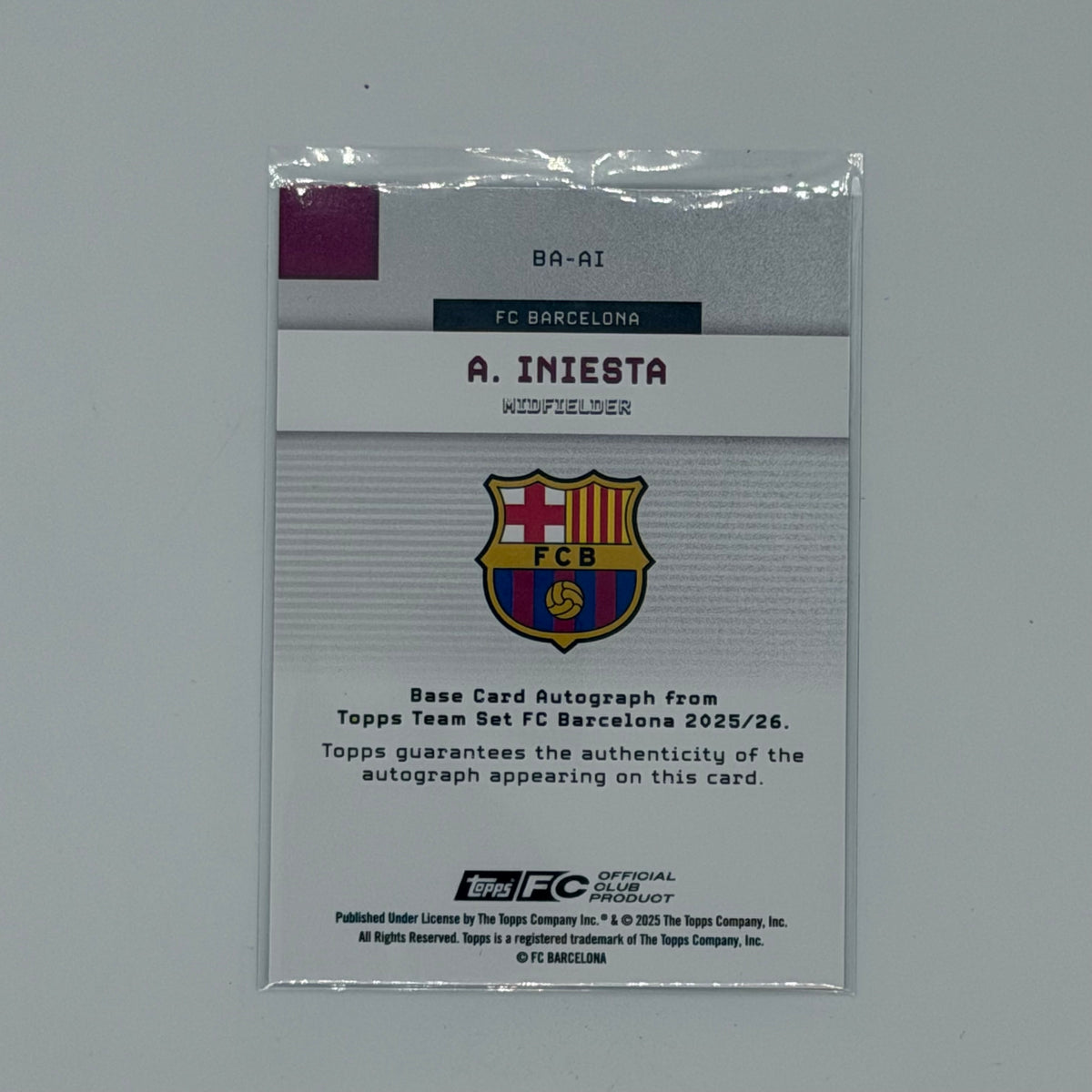 Andres Iniesta Fc Barcelona Topps Team Set Auto /25