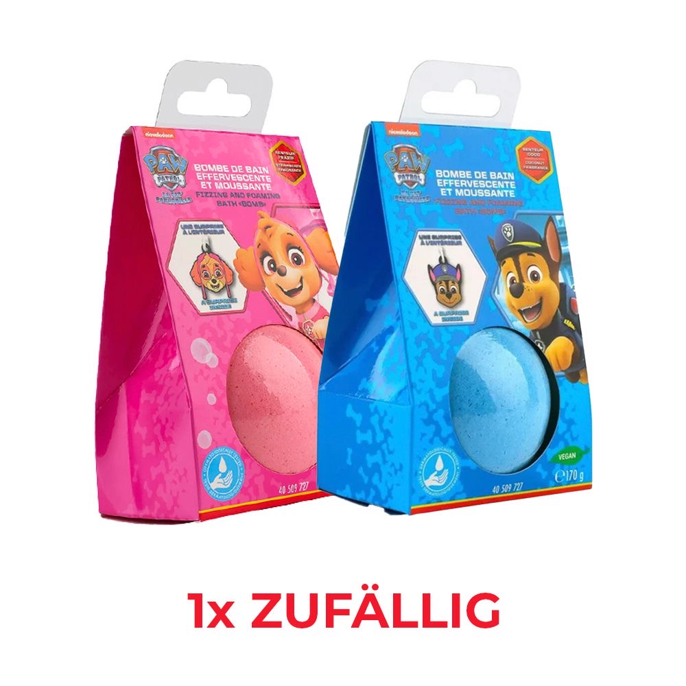 Badebombe Paw Patrol Chase oder Sky - Vegan - 170g - Badebombe mit Überraschung im Inneren