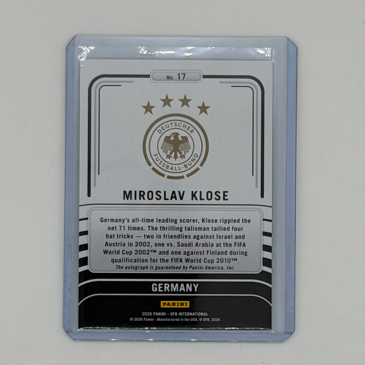 Miroslav Klose Germany Soccer Panini 2026 Limitless Auto