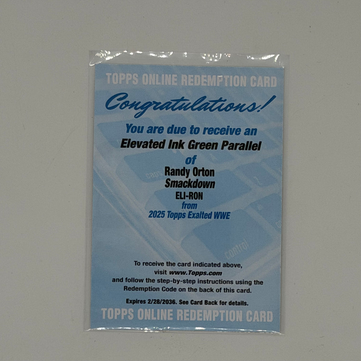 Randy Orton Smackdown Exalted Topps WWE 2025 Redemption /50
