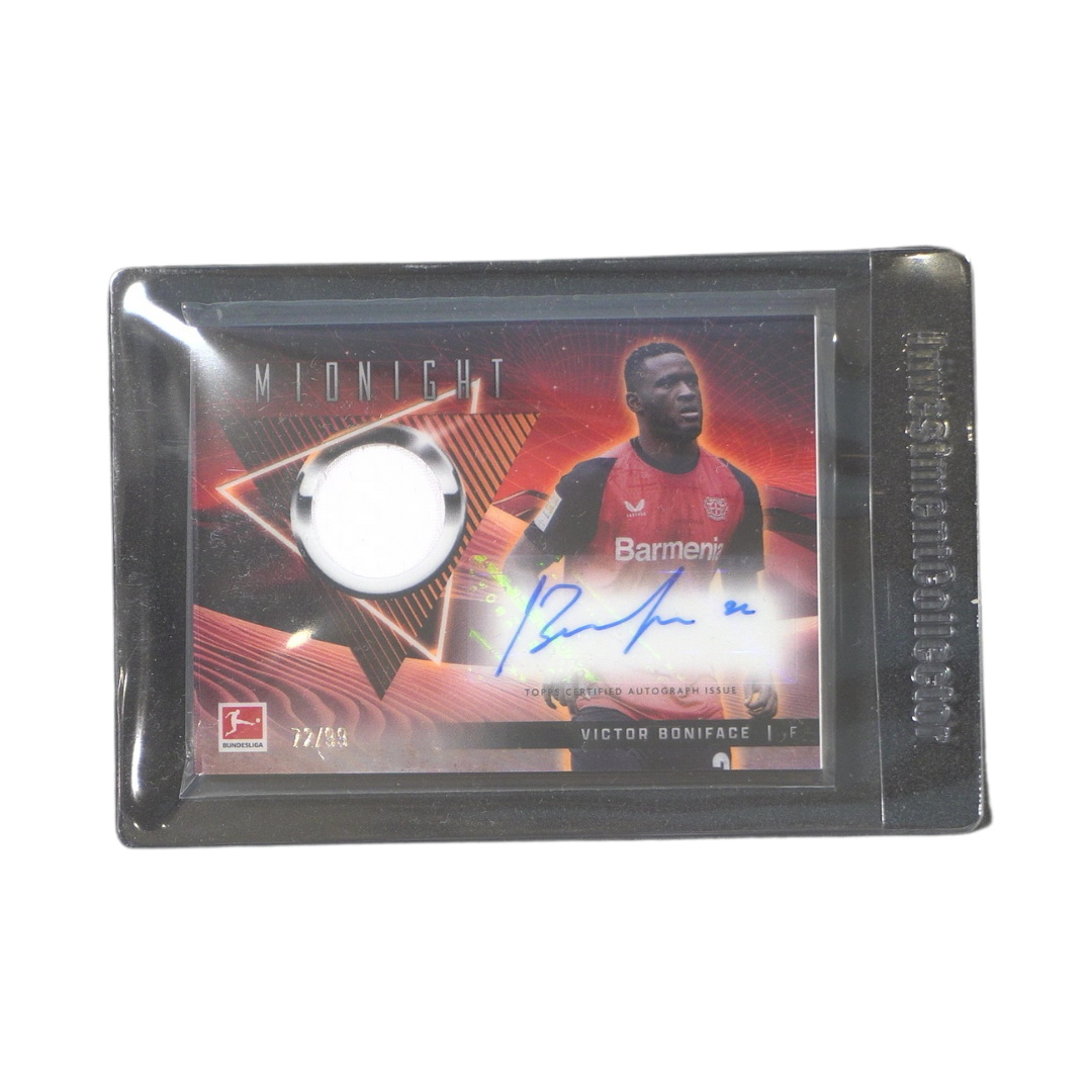 Viktor Boniface 72/99 Patch Autograph - 2024-25 Topps® Midnight Bundesliga ( Ungraded Card )