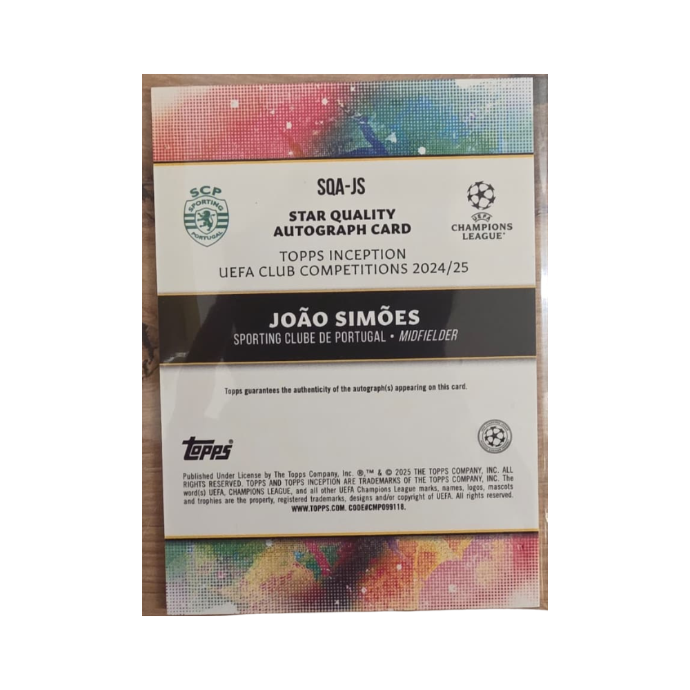 2024-25 Topps Inception UCC Joao Simons Auto /99