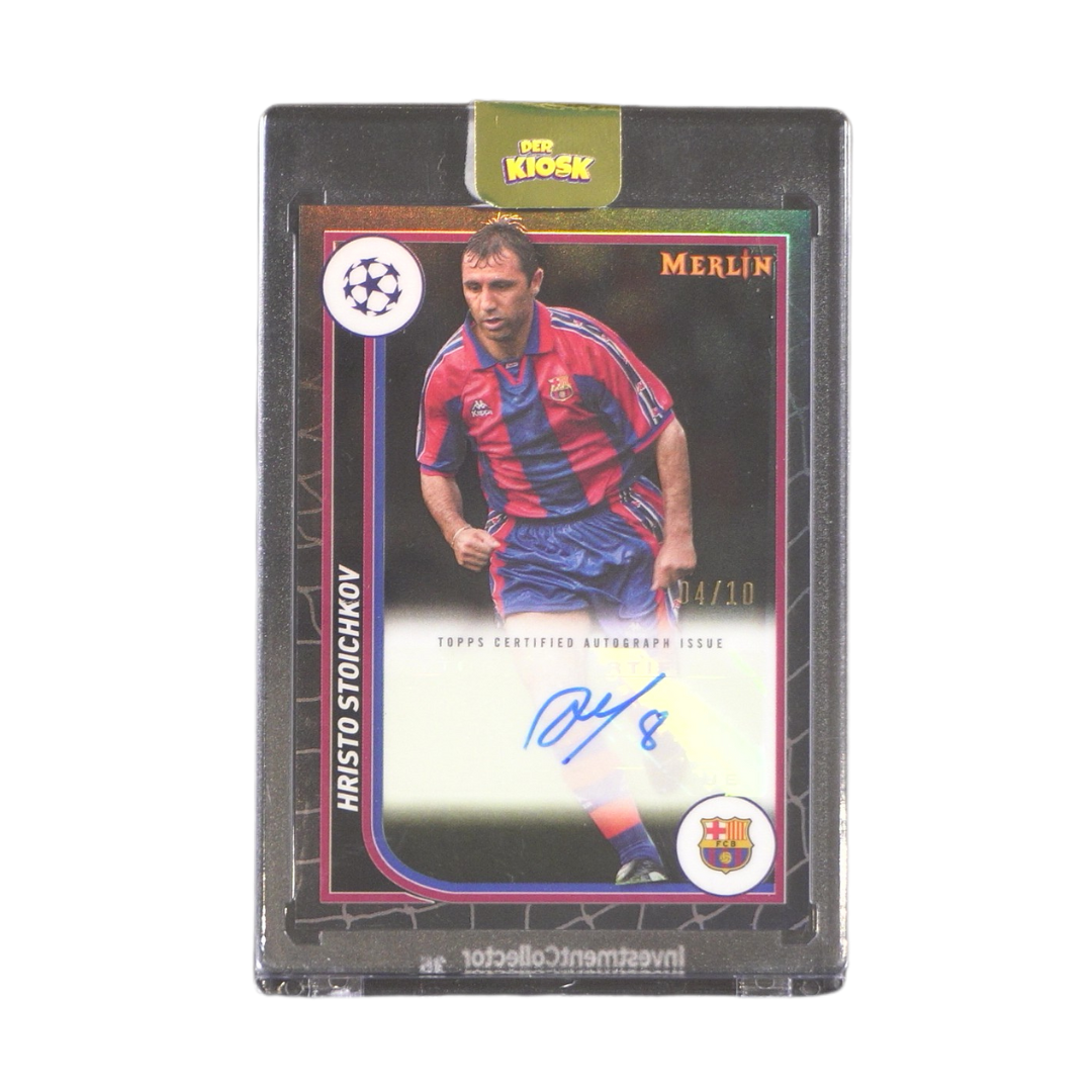 Hristo Stoichkov 04/10 Autograph - Topps Merlin Chrome Hobby 23/24 ( Ungraded Card )