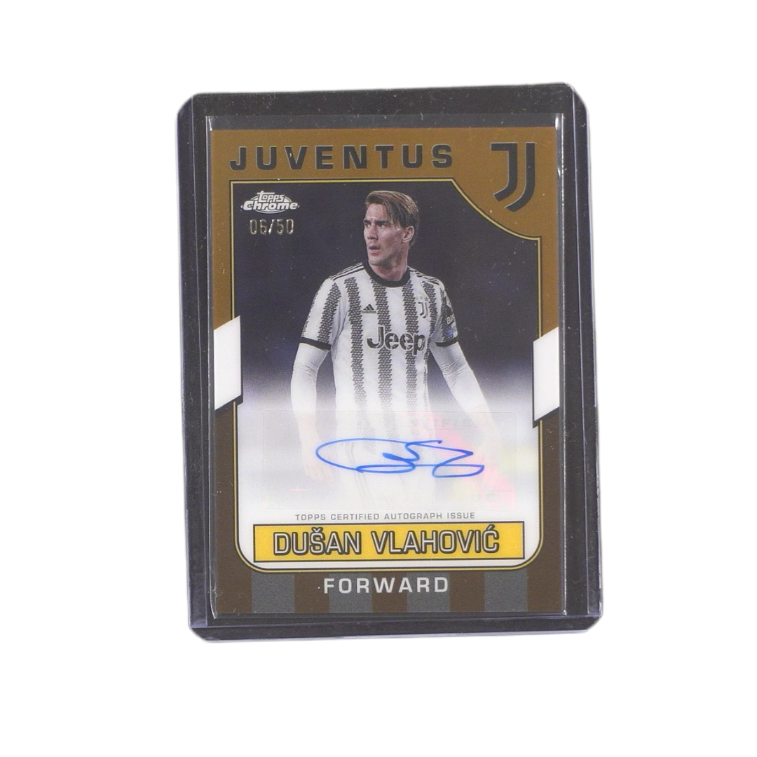 Dusan Vlahovic 06/50 Autograph - Topps Juventus Chrome 22/23 Dusan Vlahovic 06/50 Autograph - Topps Juventus Chrome 22/23