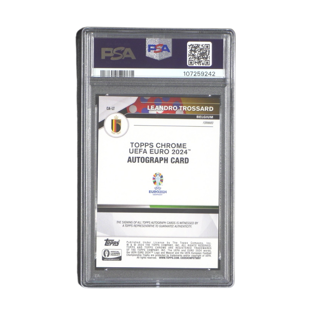 Leandro Trossard Autograph 4/5 PSA 8 - 2024 Topps Chrome Euro (Graded Card)