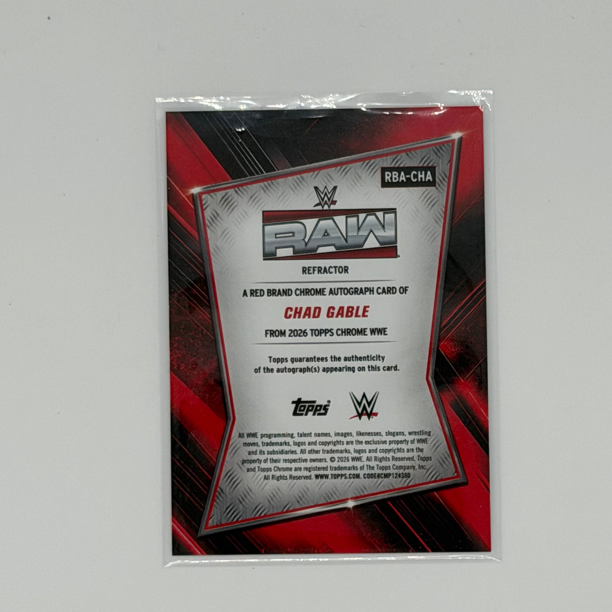 Chad Gable Chrome WWE Topps RAW Refractor Auto