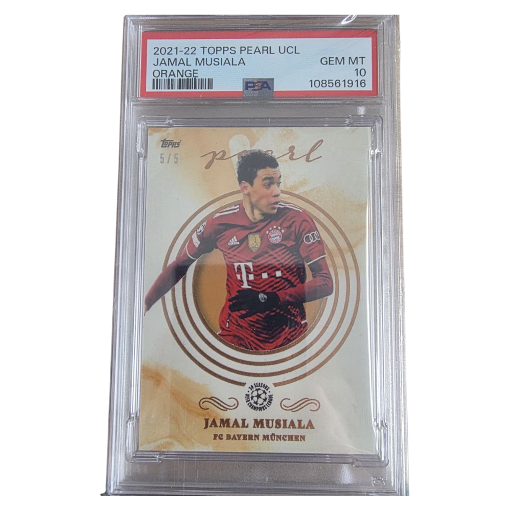 2021-22 Topps Pearl UCL Jamal Musiala Bayern München /5 PSA 10