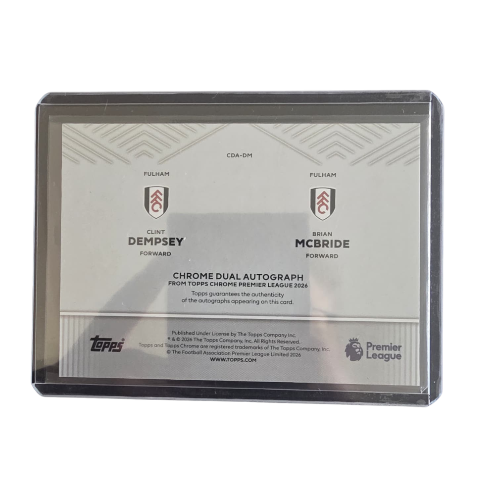 2025-26 Topps Premier League Chrome Clint Dempsey Brian McBride Auto /25