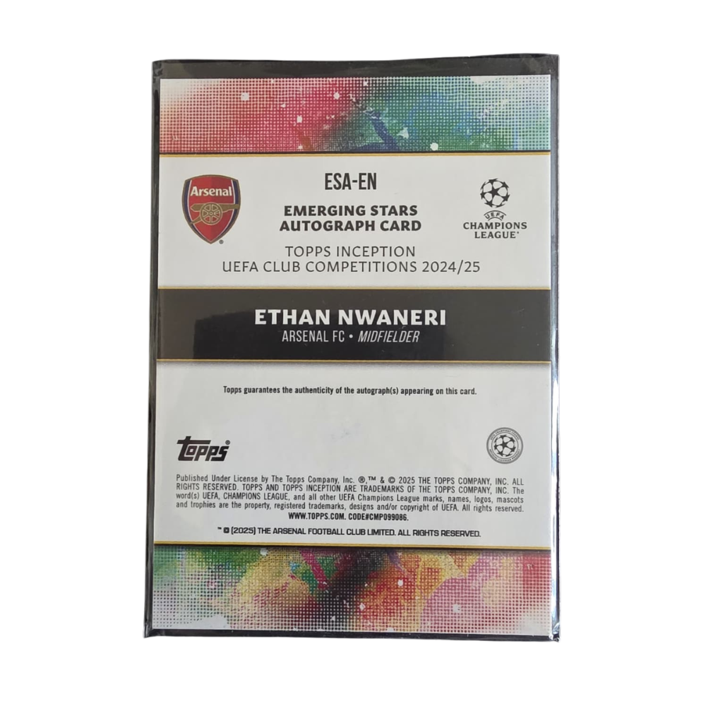 2024-25 Topps Inception UCC Ethan Nwaneri Arsenal FC Auto /25