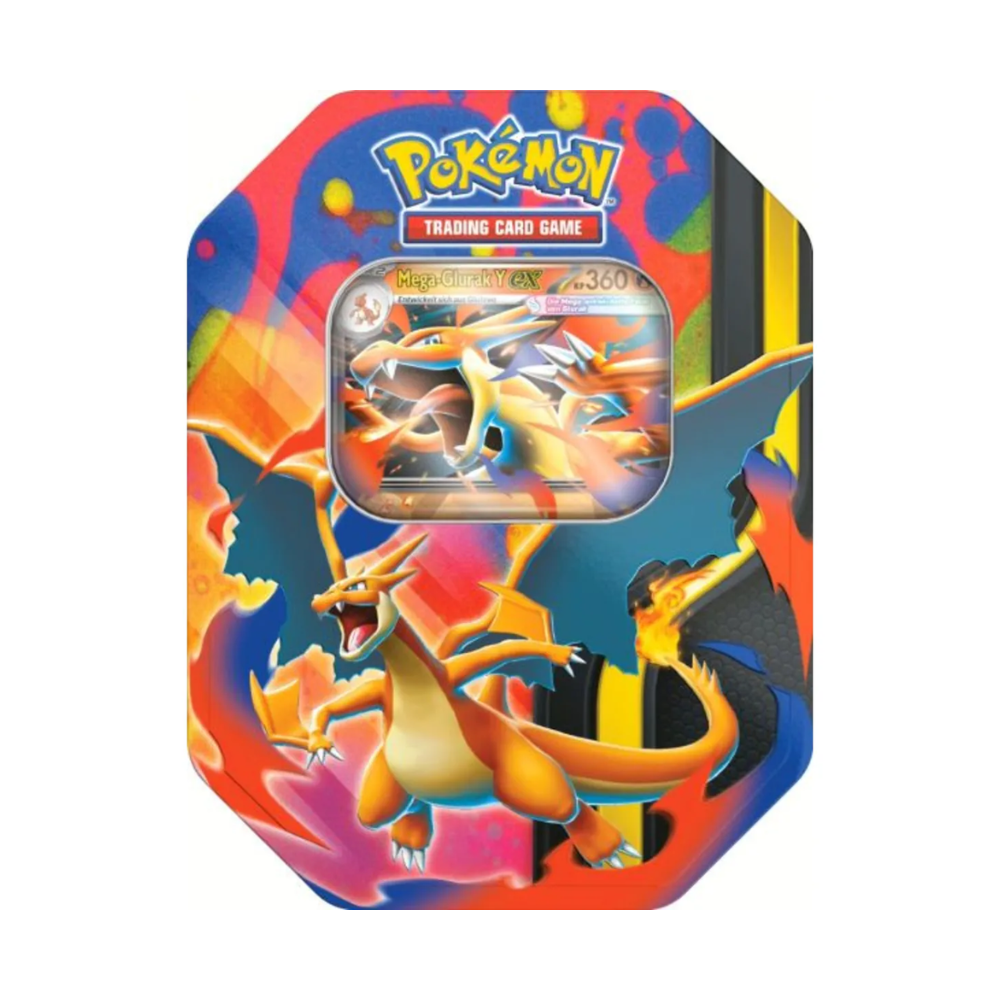 2026 Pokemon Erhabene Helden Tin-Box Mega-Glurak: Mega-Glurak Y
