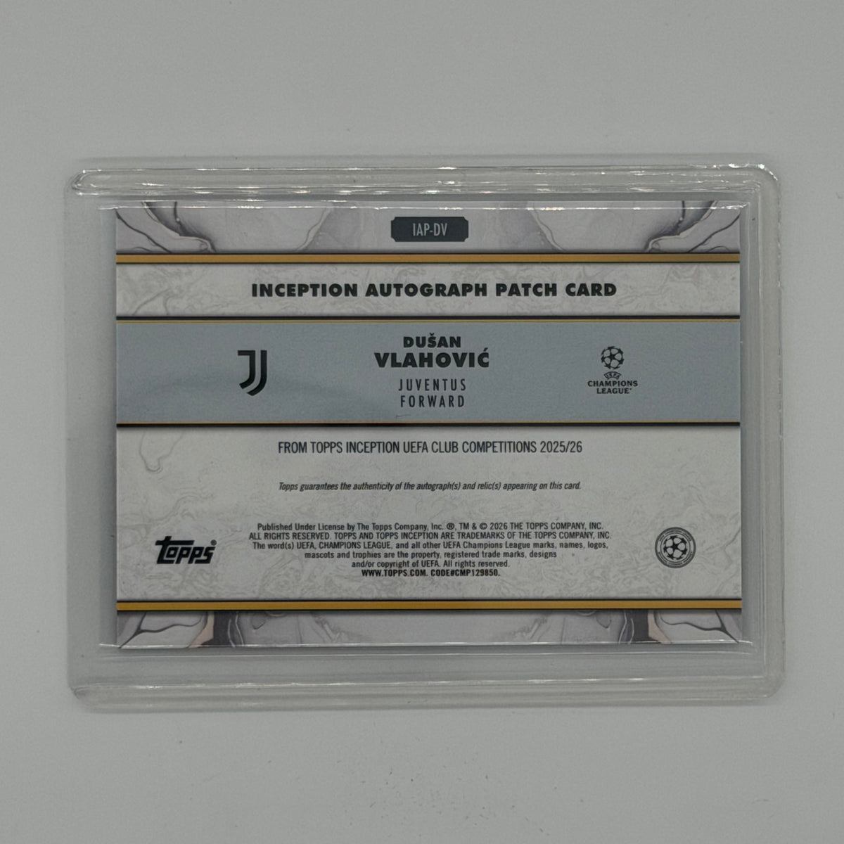 Dusan Vlahovic Juventus FC Soccer Topps 2025/26 Inception Auto /49