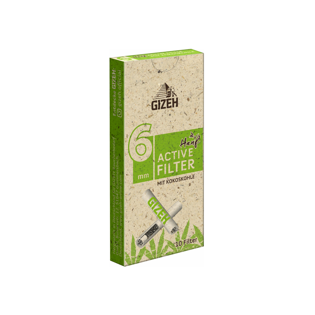 Gizeh Hanf + Gras Activekohle Filter 6mm