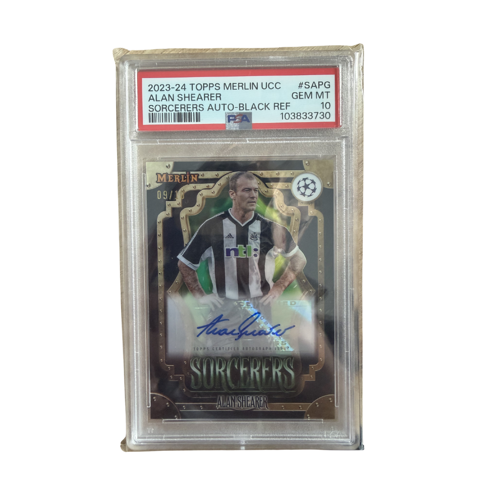 2023-24 Topps Merlin UCC Alan Shearer Newcastle Auto /10 PSA 10