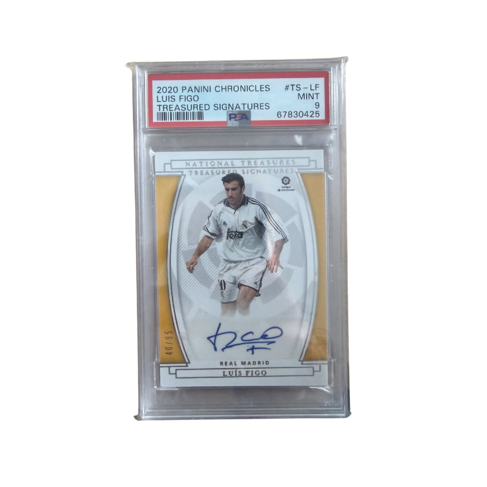 2020 Panini Chronicles Luis Figo Real Madrld La Liga Auto /95 PSA 9