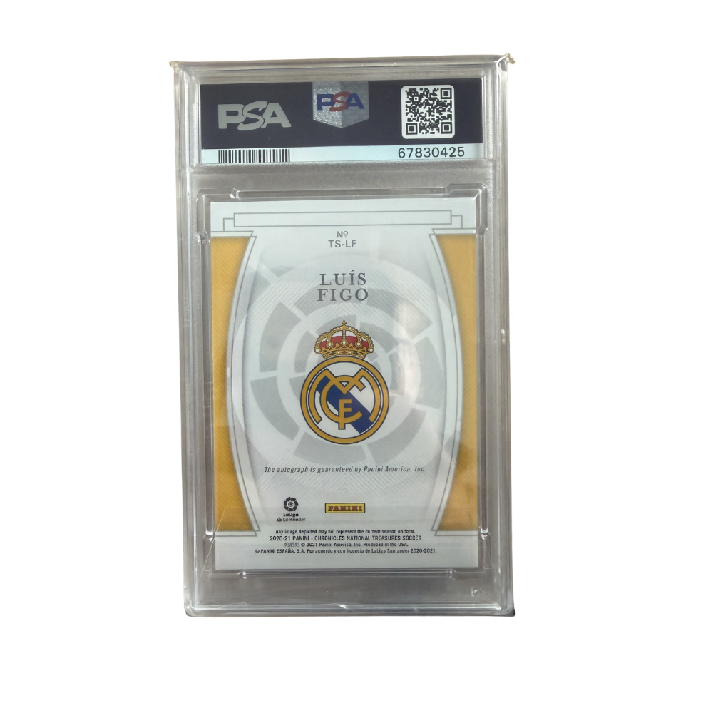 2020 Panini Chronicles Luis Figo Real Madrld La Liga Auto /95 PSA 9