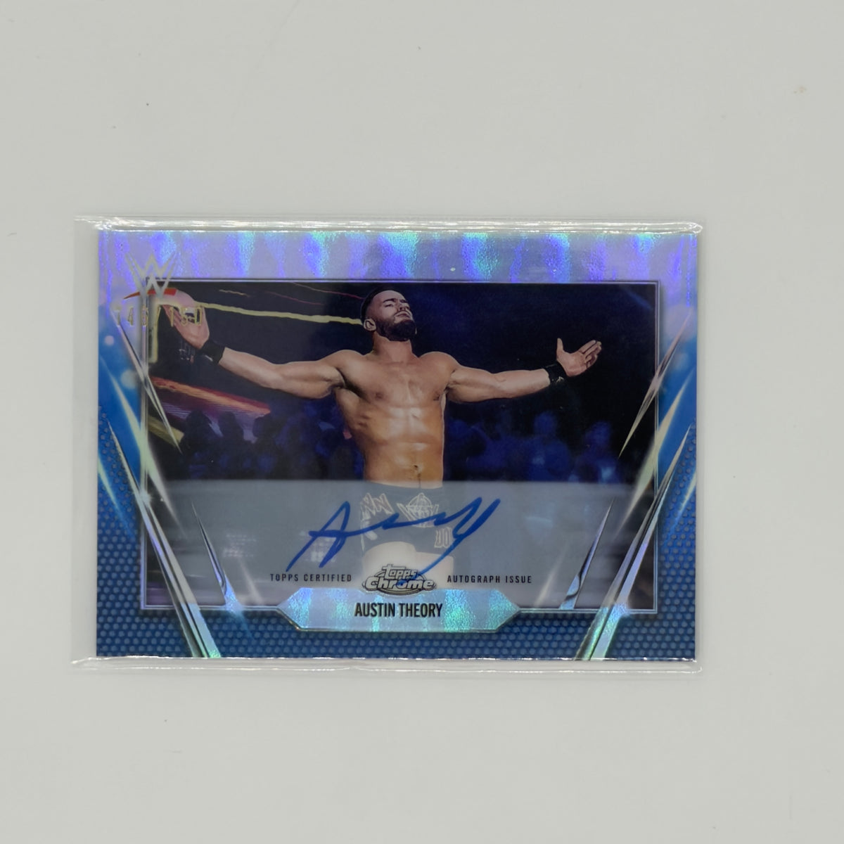 Austin Theory WWE Chrome Topps Auto /150
