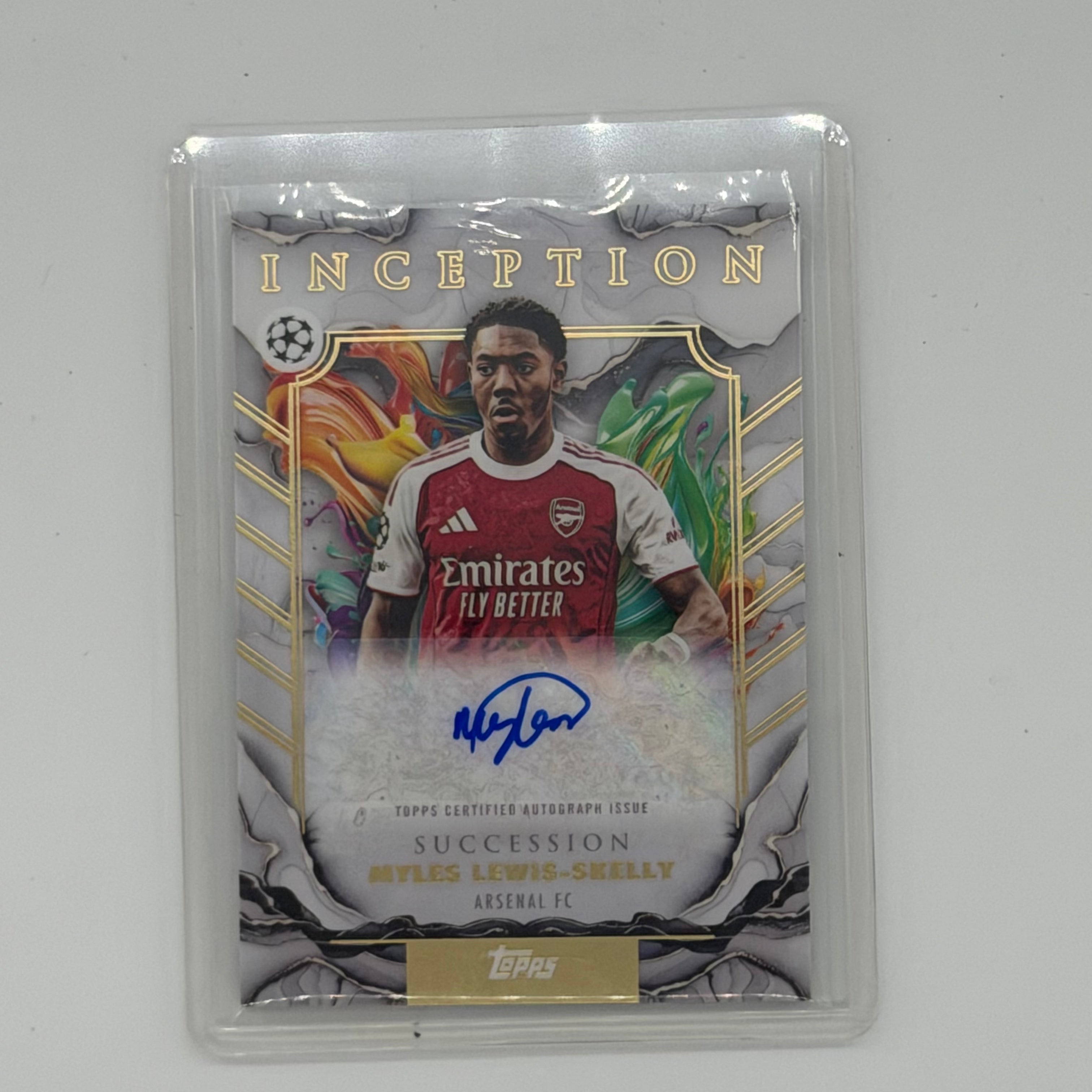 Myles Lewis-Skelly Arsenal FC UEFA Soccer Topps 2026 Inception Succession Auto
