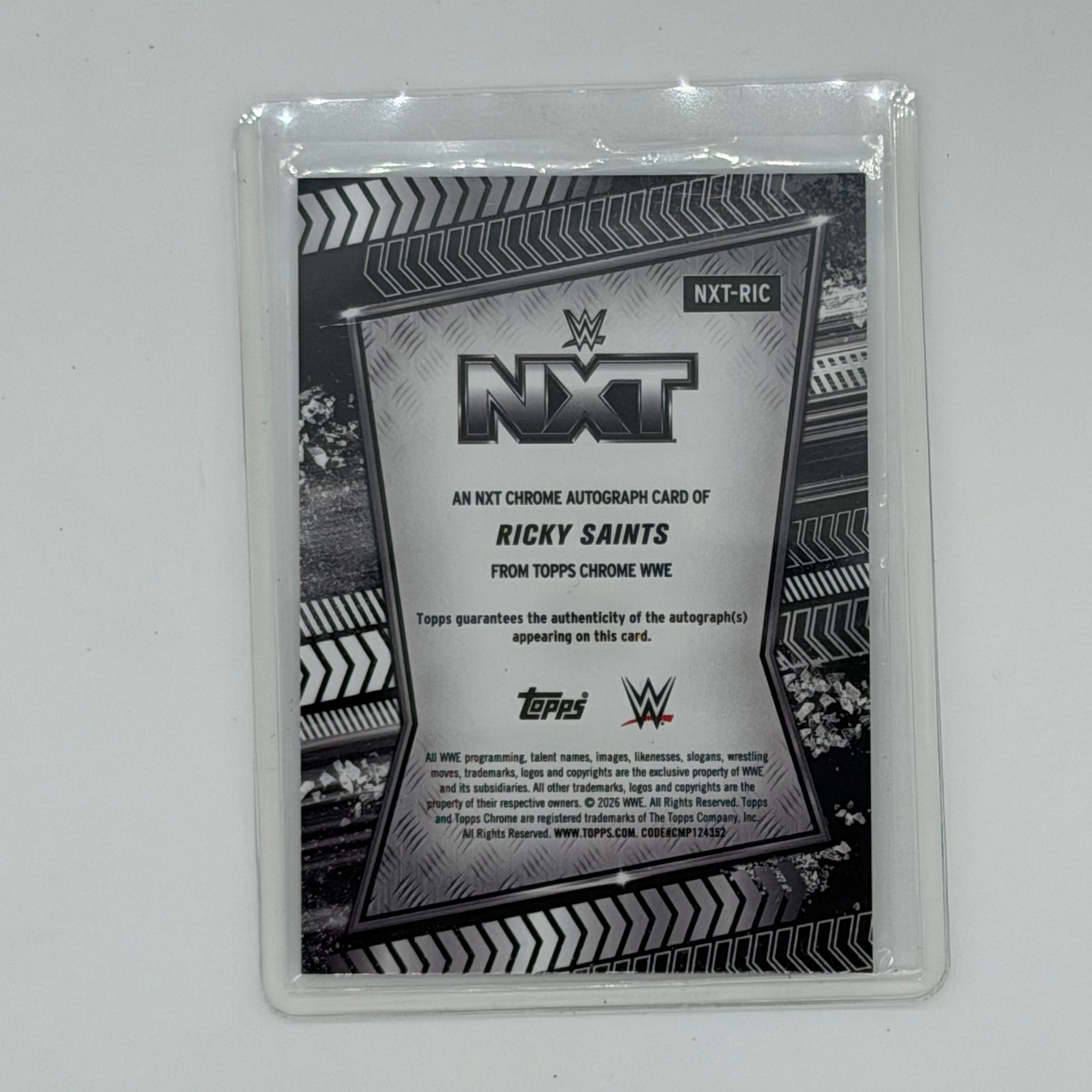 Ricky Saints NXT Wrestling Topps 2025 Chrome WWE Auto