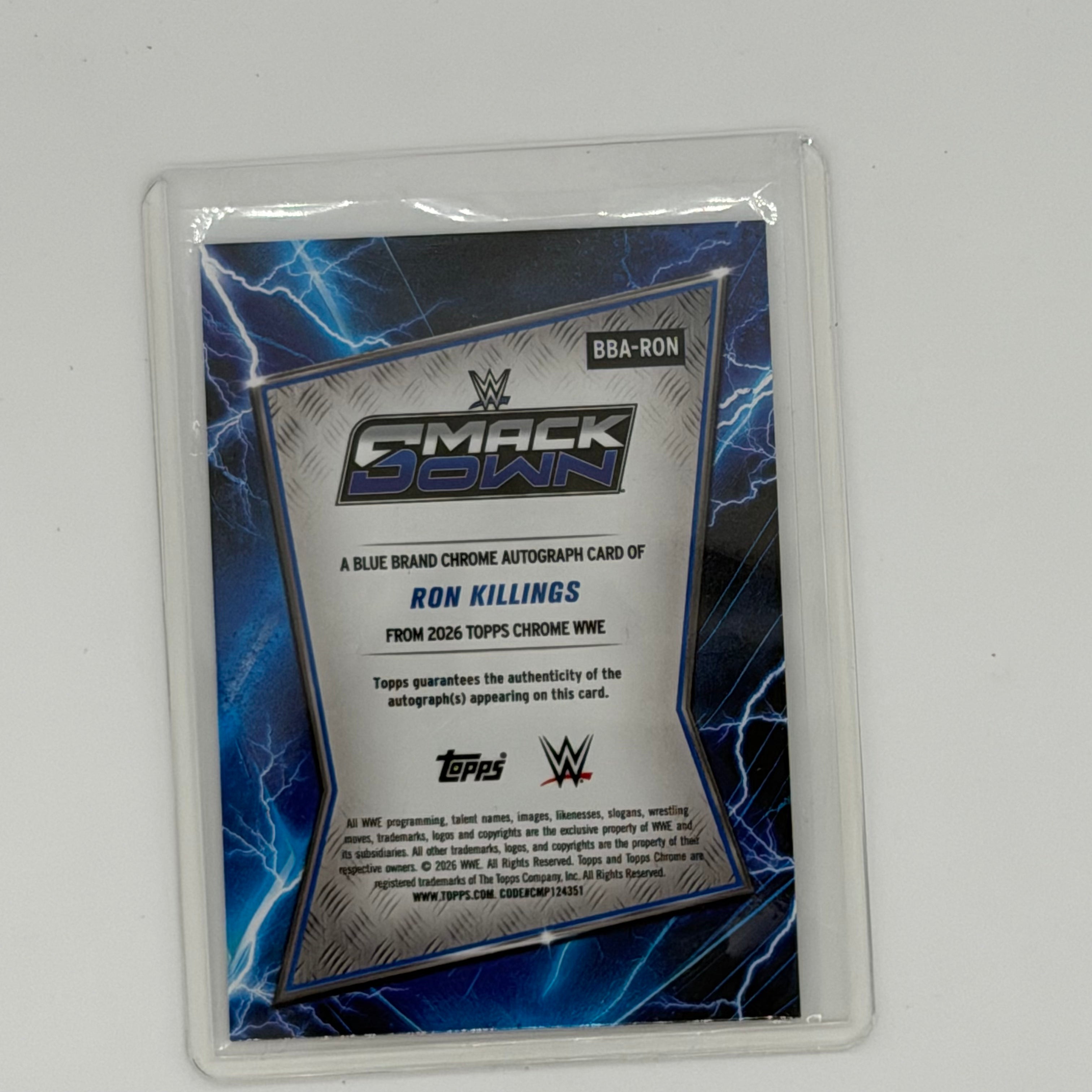 Ron Killings Smackdown Wrestling Topps 2026 Chrome WWE Auto
