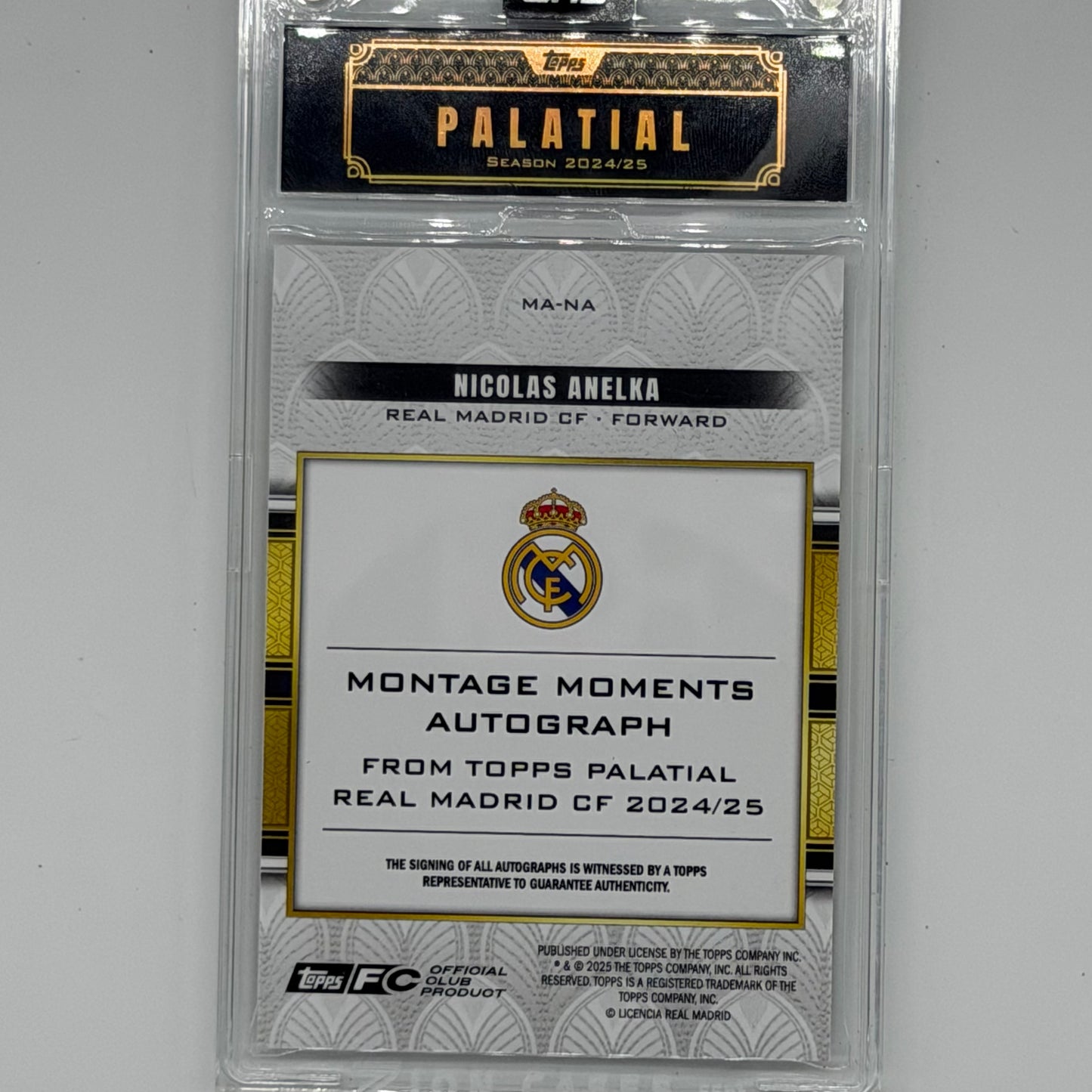 Nicolas Anelka Real Madrid Soccer Topps 2025 Palatial Auto /10