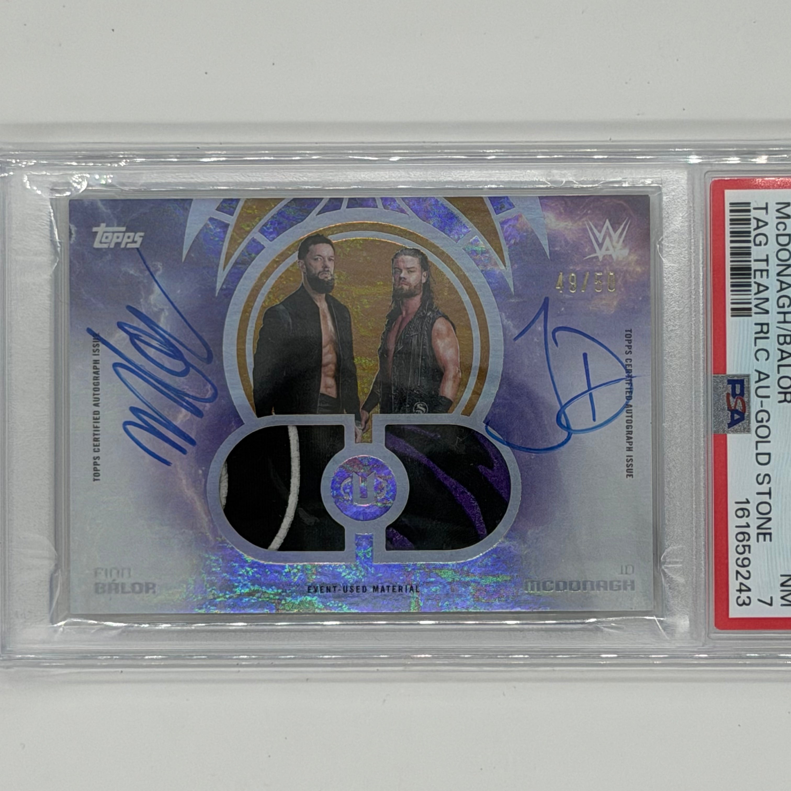 Finn Balor JD McDonagh Wrestling WWE Topps 2025 Universe Auto /50 PSA 7