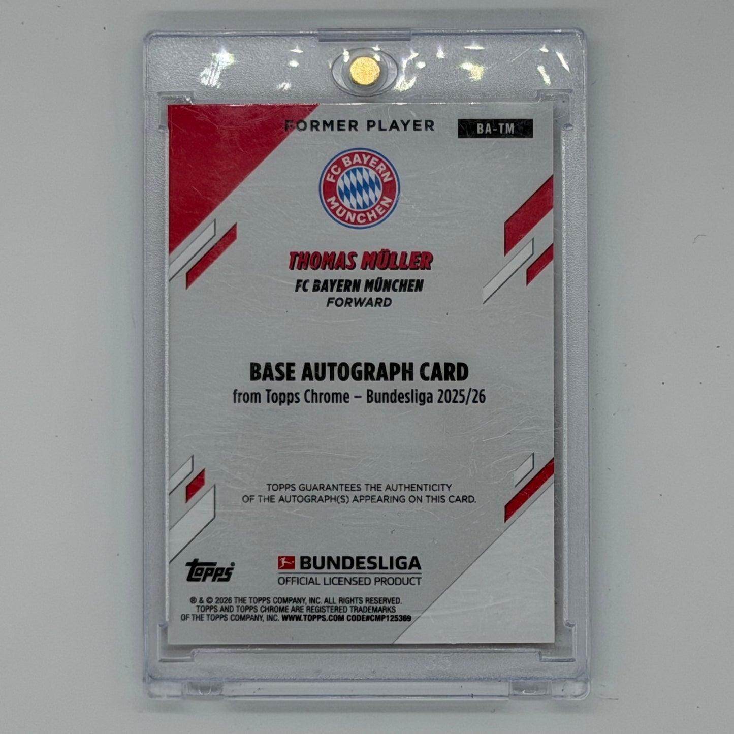 Thomas Müller FC Bayern Bundesliga Soccer Topps 2025 Chrome Bundesliga Auto /25