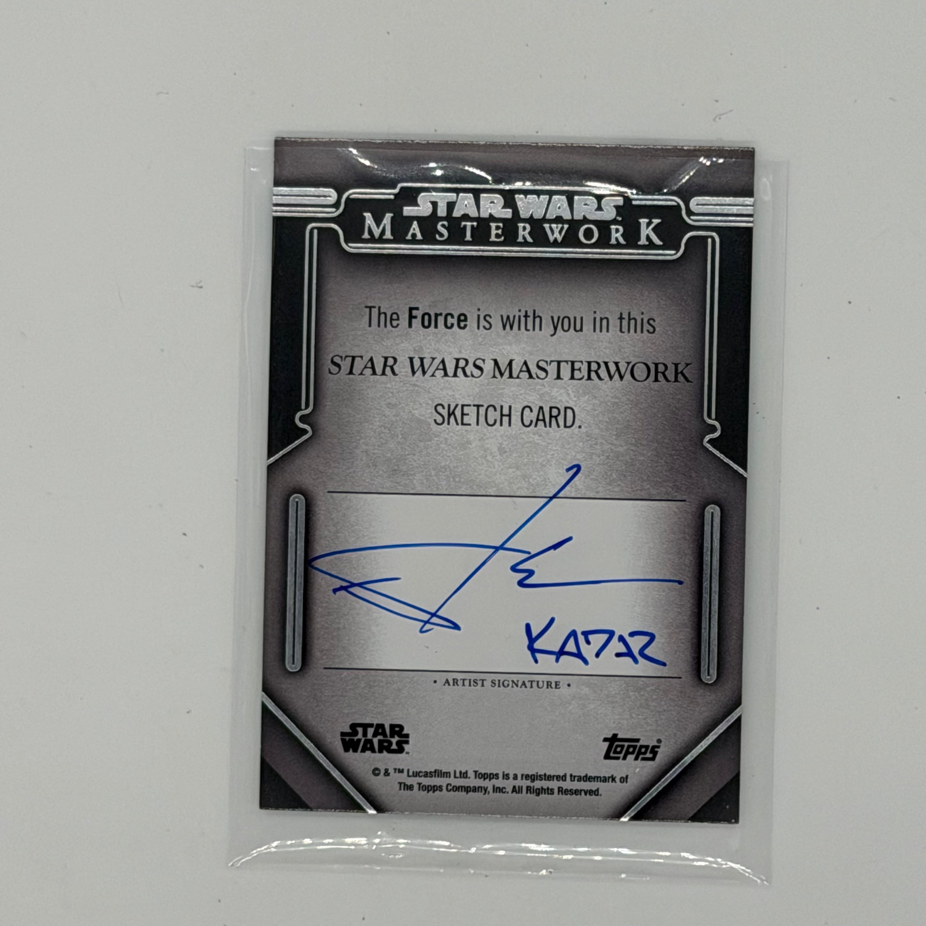 Paz Vizsla by Kazar Topps 2026 Star Wars Masterwork Sketch Auto 1/1