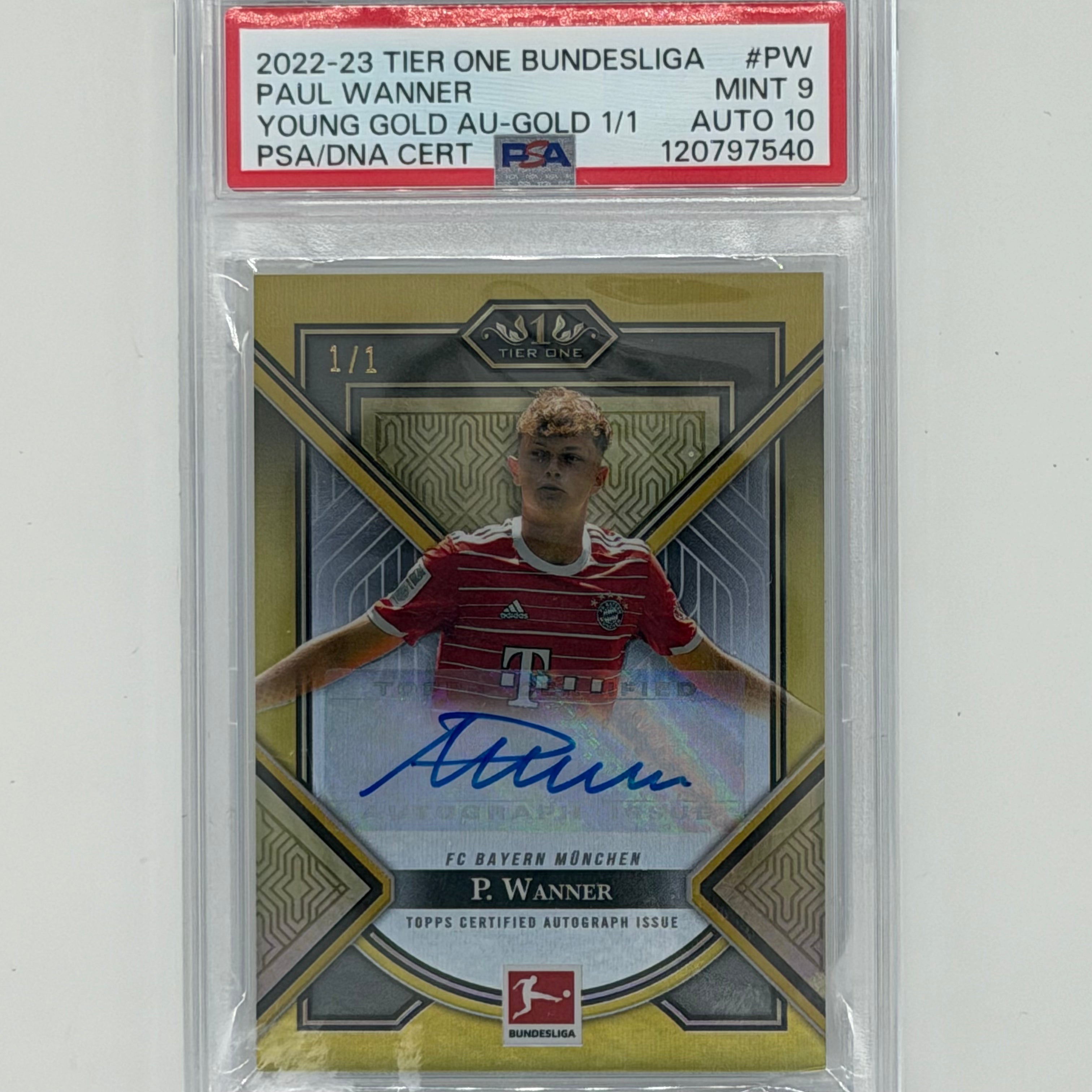 Paul Wanner FC Bayern München Bundesliga Topps 2022-23 Tier One Soccer Auto 1/1
