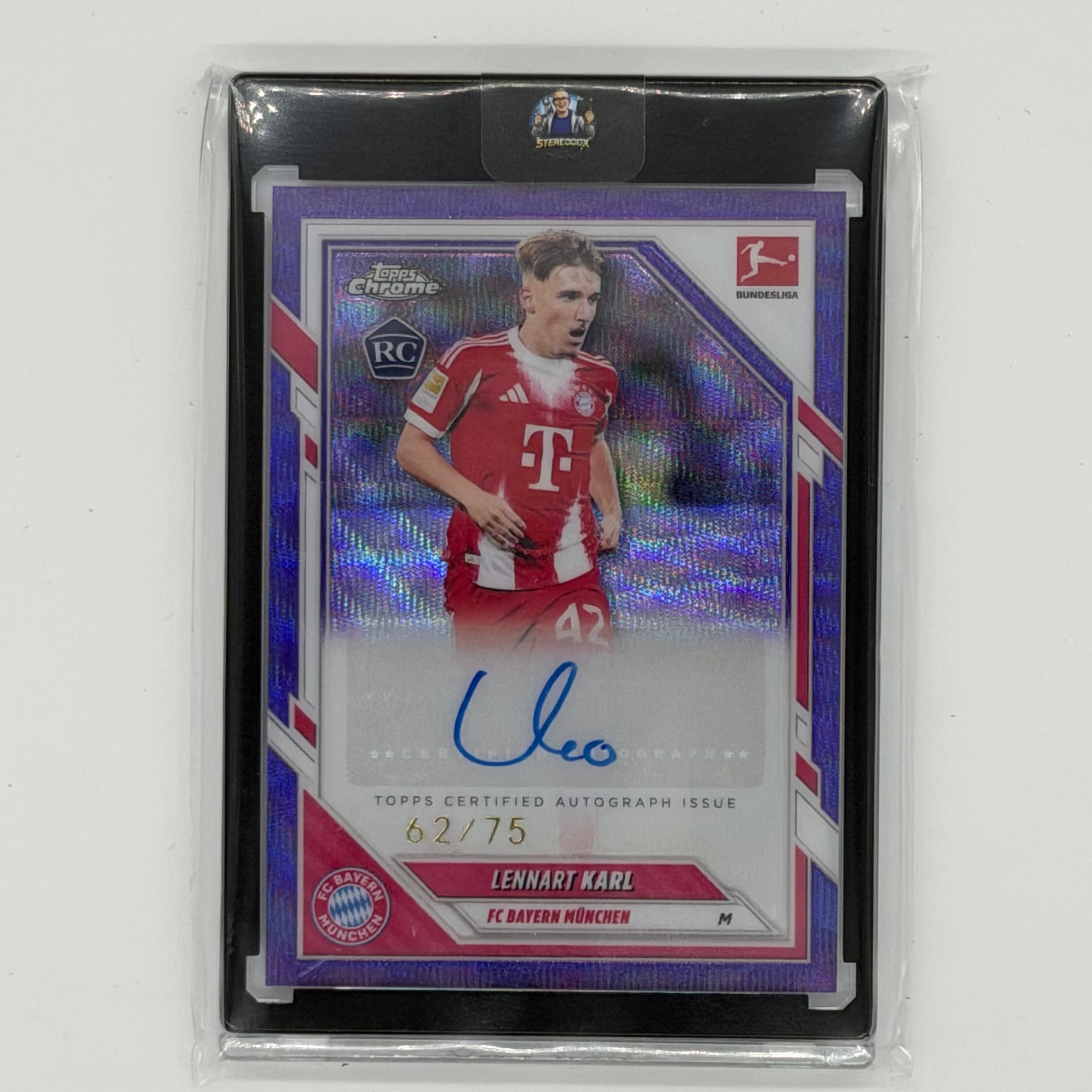 Lennart Karl FC Bayern München Soccer Topps 2025-26 Chrome Auto /75