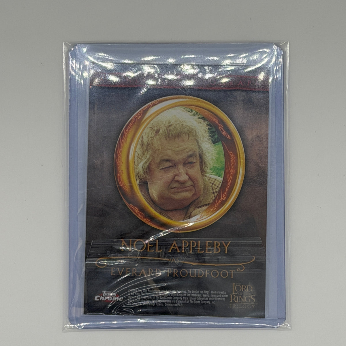 Noel Appleby as Everard Proudfoot Lord of the Rings Topps 2004 Chrome Auto