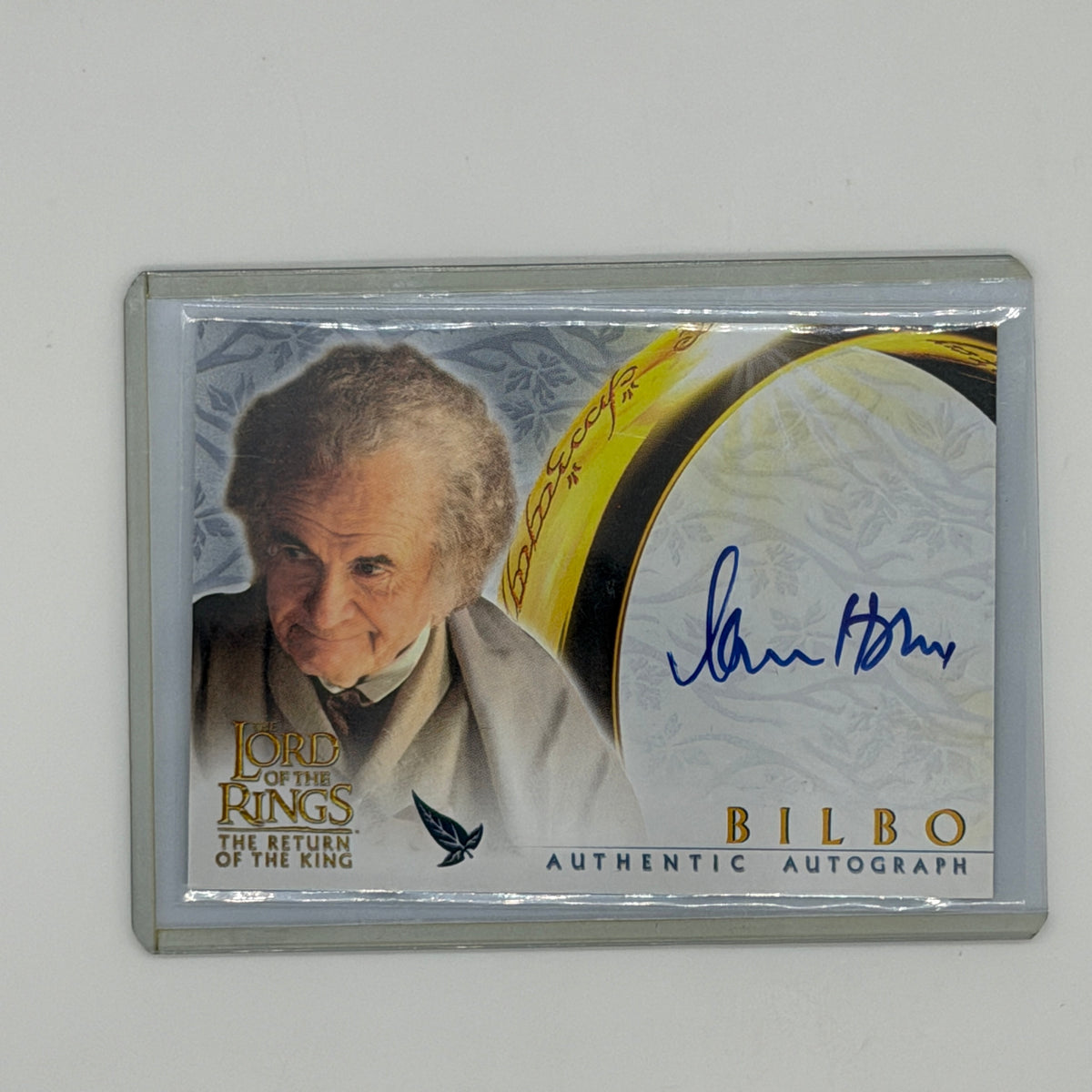 Ian Holm as Bilbo Return of the King Lord of the Rings Topps 2003 Auto