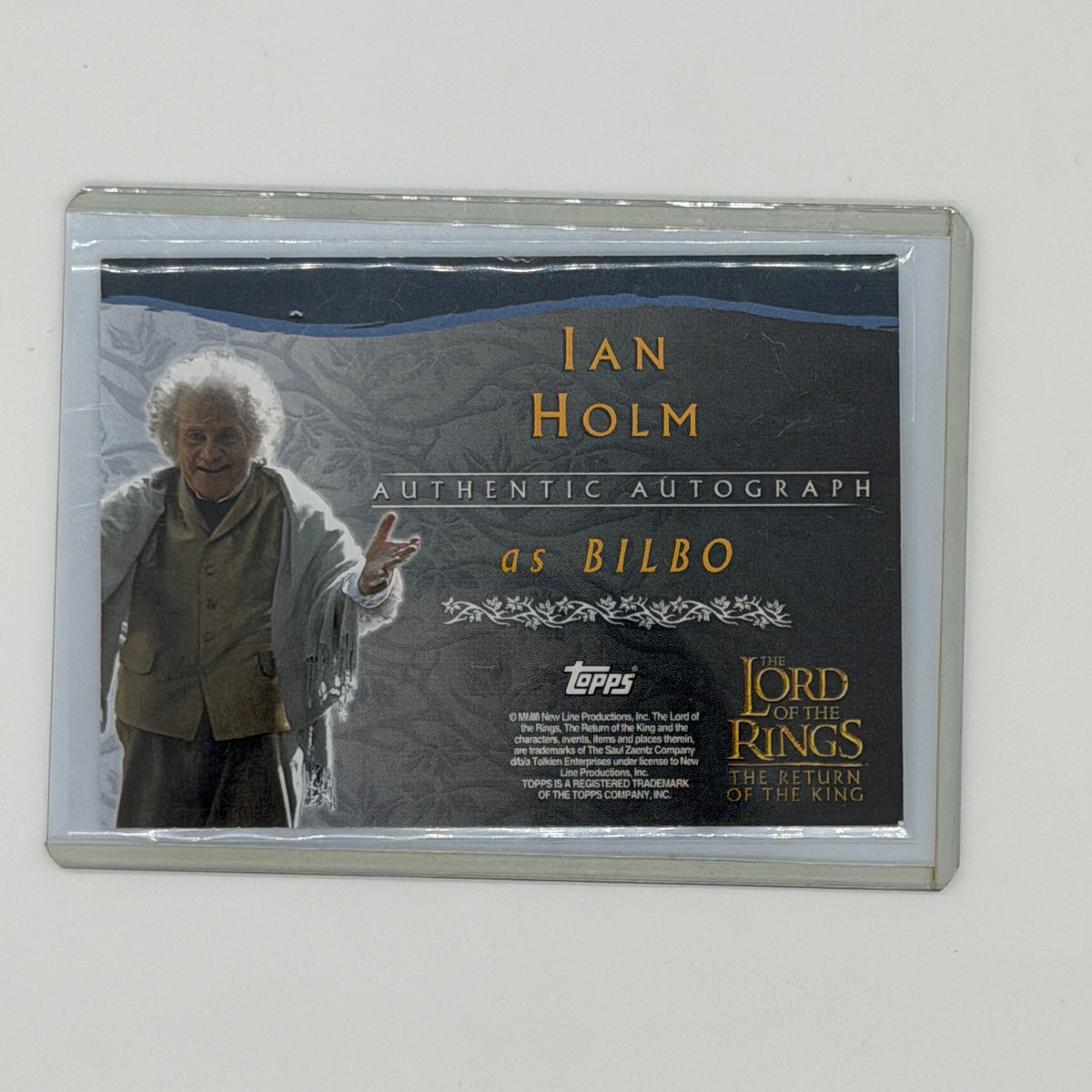 Ian Holm as Bilbo Return of the King Lord of the Rings Topps 2003 Auto