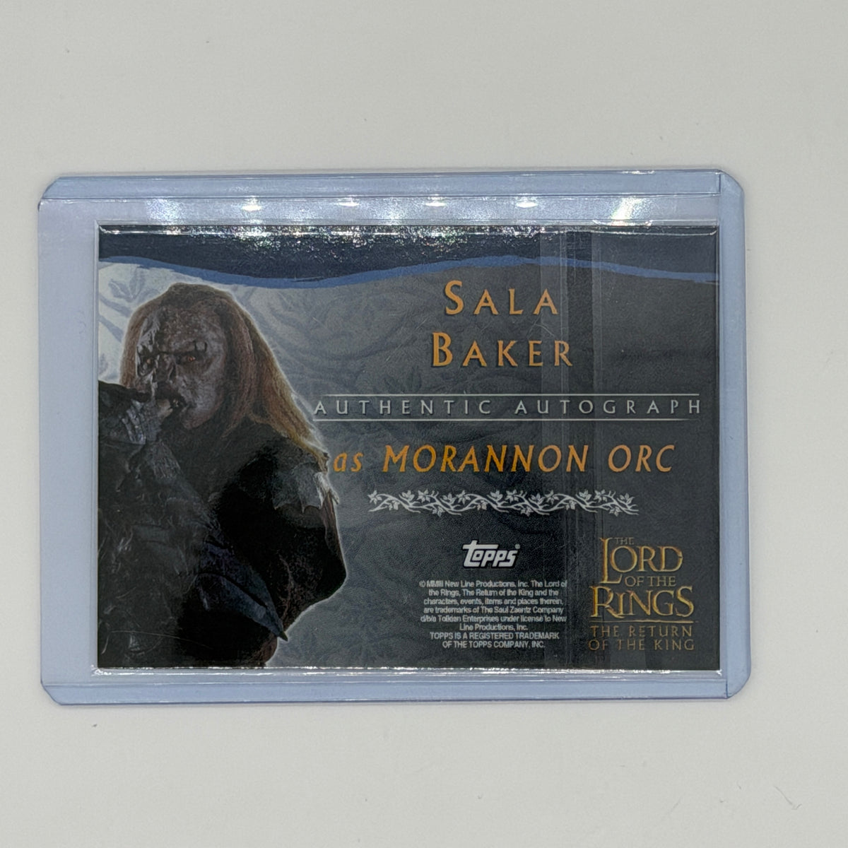 Sala Baker Morannon Orc Return of the King Lord of the Rings Topps 2003 Auto