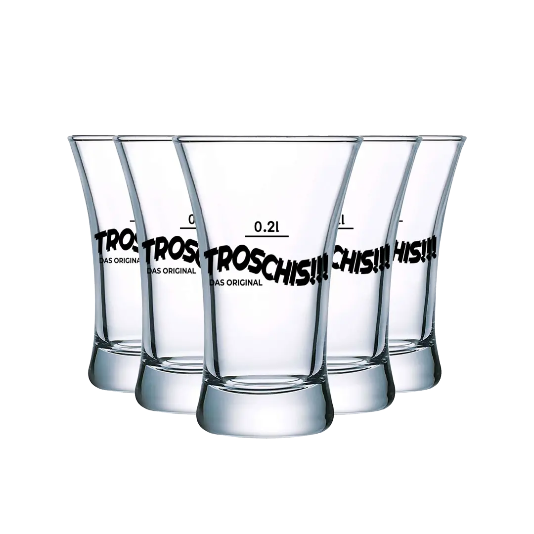 Fehlerhafte Troschis Shot-Gläser-Set (6pcs) auf dem Glas steht 0,2l st – Der Kiosk