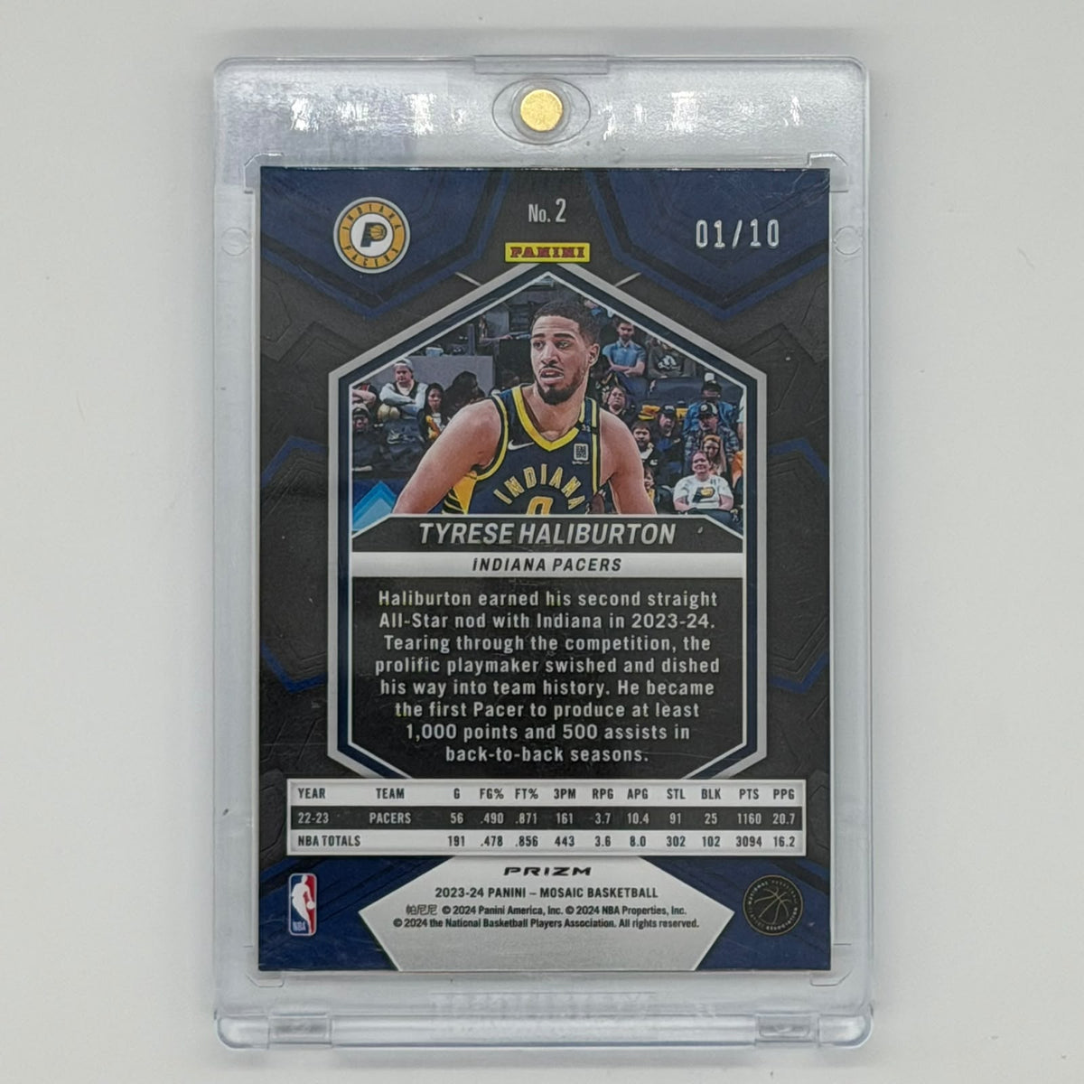 Tyrese Haliburton Indiana Pacers NBA Basketball Panini 2024 Mosaic /25