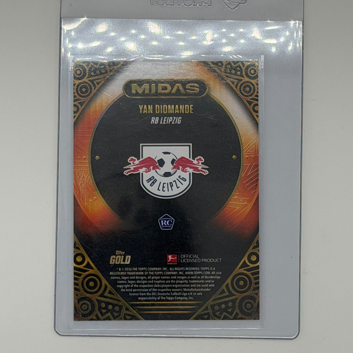 Yan Diomande RB Leipzig Bundesliga Soccer Topps 2025 Midas Gold /25