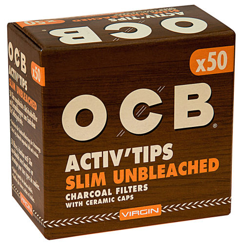 OCB Activ Slim Tips 50er Pack 7mm Unbleached