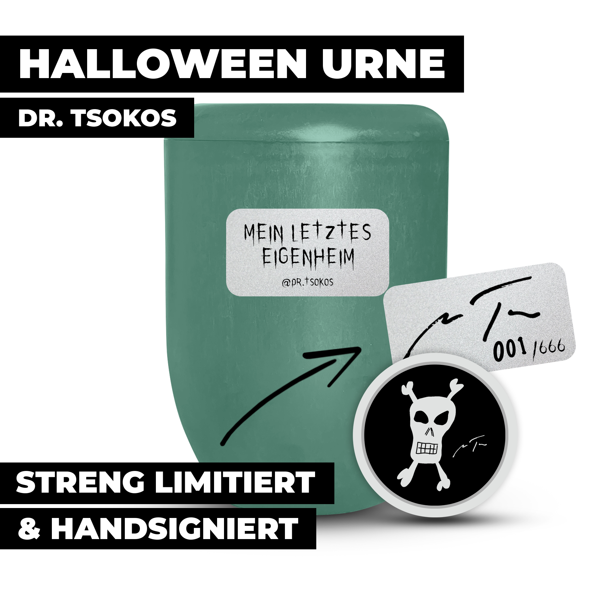 Dr. Tsokos Halloween Urne 2025 - streng limitiert & handsigniert!