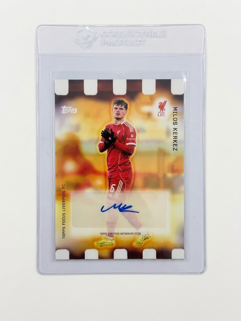 Milos Kerkez Focus Liverpool Fc Topps 2025-26 Autogramm Golden Hour