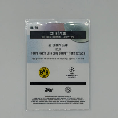 Salih Özcan Finest UCC Topps 2025-26 Dortmund Auto /150