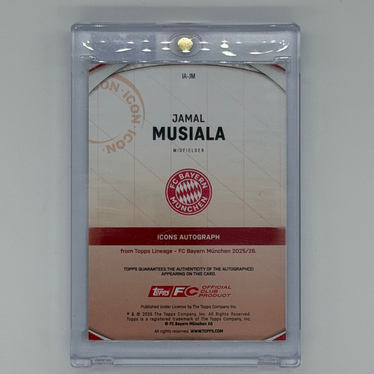 Jamal Musiala Lineage Topps 2025-26 Bayern München Auto /34
