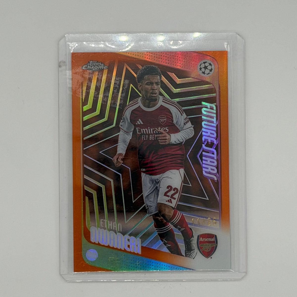 Ethan Nwaneri Arsenal FC Champions League Soccer Topps 2024-25 Chrome /25