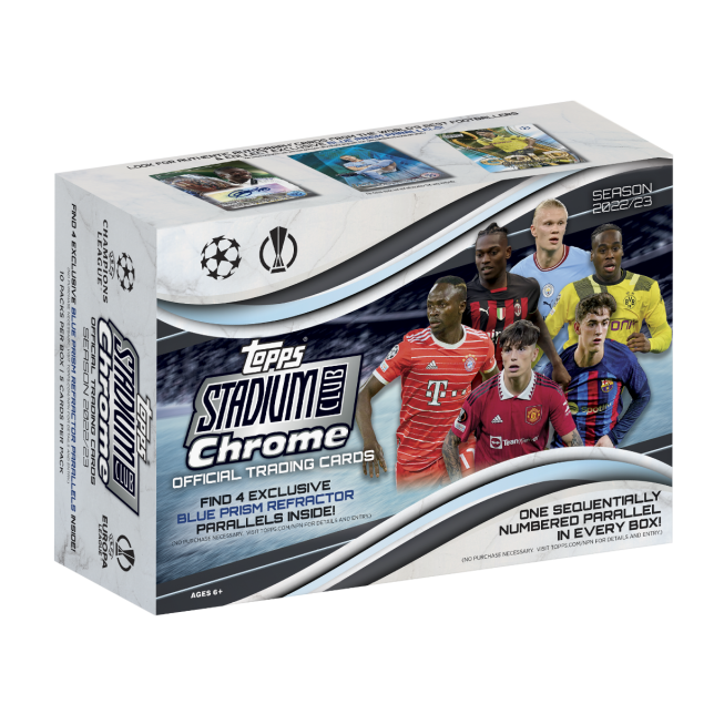 TOPPS Stadium Club Chrome UEFA Club Competitons Soccer Cards Giant Box 2022-23