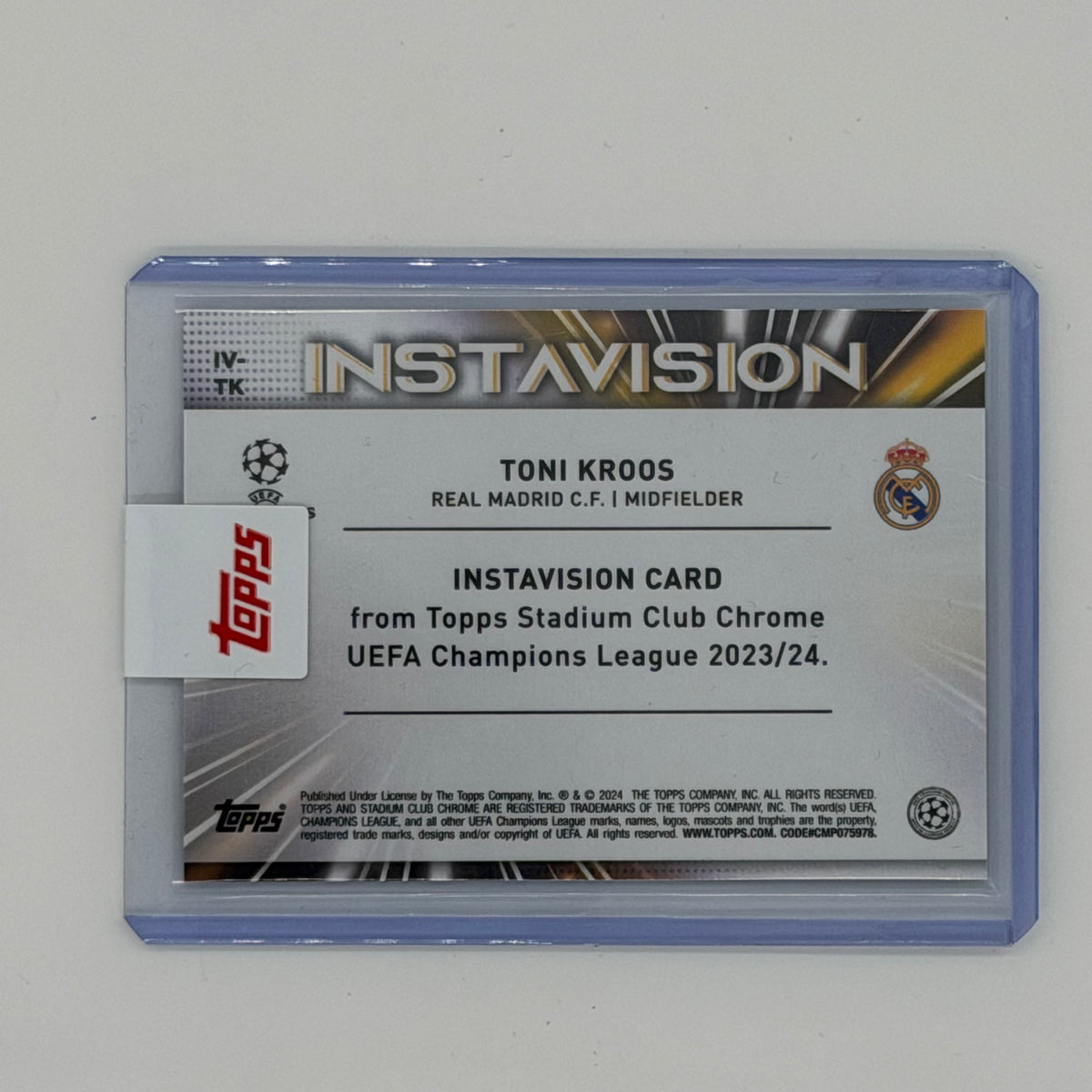 Toni Kroos Real Madrid UCL Soccer Topps 2023/24 Stadium Club /10