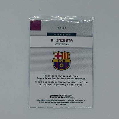 Andres Iniesta Fc Barcelona Topps Team Set Auto /25