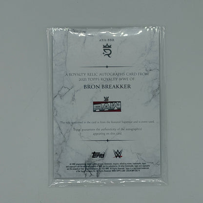 Bron Breakker Royalty Topps WWE Patch Auto /25