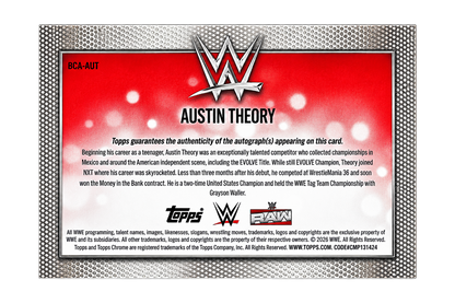 Austin Theory WWE Chrome Topps 2026 Auto /150