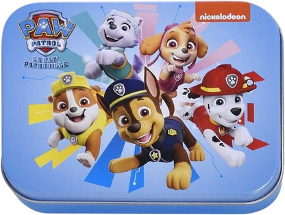 Paw Patrol Kinderpflaster Lizensiertes Produkt - Metall-Box - 24 Pflaster - 2 Größen - Schönes Design Pflaster Aufbewahrungsbox für Kinder - Geeignet für Rucksack - Handtasche