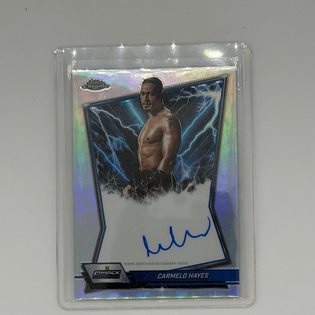 Carmelo Hayes Chrome WWE Smack Down Auto Refractor